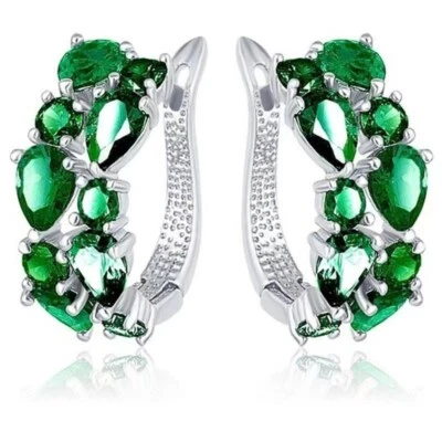 Женские доступные роскошные серьги-клипсы с бриллиантами кристаллами цирконием - Изображение 1 из 4