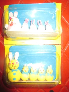 TALLOS DE ESPUMA Y CHENILLA de Colección Familia de CONEJOS Decoraciones - Años 70 - Imagen 1 de 3
