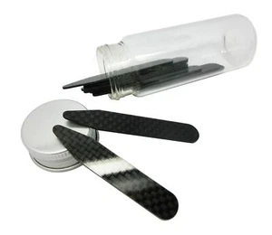 Real Carbon Fiber Collar Stays 10 Pcs Set in Bottle (2.2“-6pcs with 2.5“-4pcs) - Picture 1 of 8
