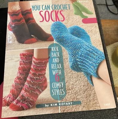 Rare American School of Needlework YOU CAN CROCHET SOCKS Pattern 2008 Bk 1457 - Image 1 of 4