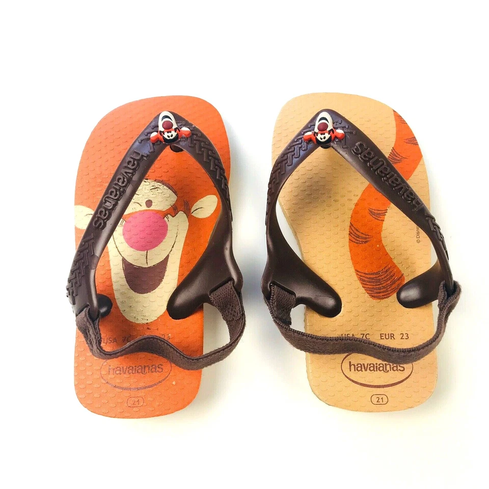 Chanclas Havaianas Baby Marrón Naranja Cojín Tigger Disney Slingback Talla 7C Foto 1 de 4