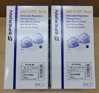 40 Honywel Sperian Saf-T-Fit Plus M/L Particulate Respirator Mask N1105 14110388 - Image 1 of 4