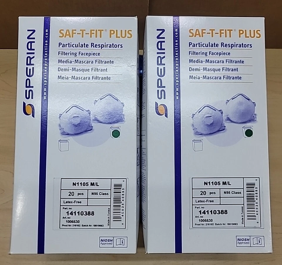 40 Honywel Sperian Saf-T-Fit Plus M/L Particulate Respirator Mask N1105 14110388 - Image 1 of 4