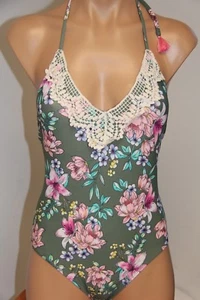 NWT Hula Honey Swimsuit 1 one piece Size M Olive - Picture 1 of 4