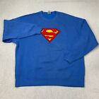 Warner Bros. Superman Sweatshirt Men's 3XL XXXL Long Sleeve Blue Crew Neck