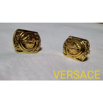 Подлинный редкий Versace Medusa логотип запонки, золото, готическая эмблема кнопка - Изображение 1 из 4