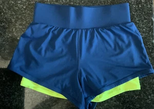 FABLETICS Olesia Pacific Blue/Neon Shorts With Compression Under Layer Size XXS - Bild 1 von 5