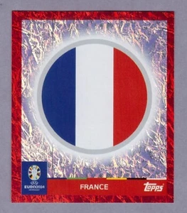 FRANCE Badge Scudetto Figurine SWISS EDITION TOPPS UEFA EURO 2024 Sticker MINT - Imagen 1 de 2