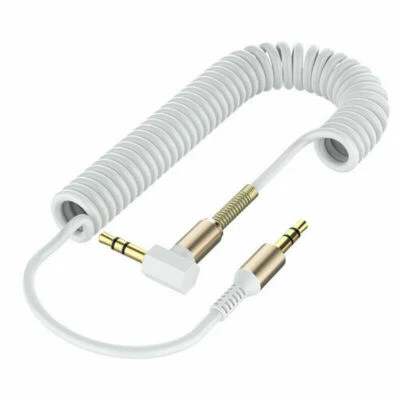 Cable auxiliar macho a macho de 3,5 mm en forma de L ángulo recto conector para auriculares de audio para automóvil Foto 1 de 4
