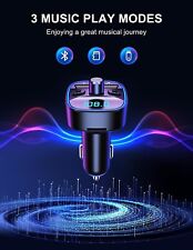 FM Transmitter for Car Bluetooth 5.0, Ambient Light Bluetooth Car Kit,Hands free