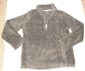PATAGONIA FLEECE Sherpa JACKET 1/4 ZIP in DARK GRAY Youth SIZE Girls Large 12 - Picture 1 of 4