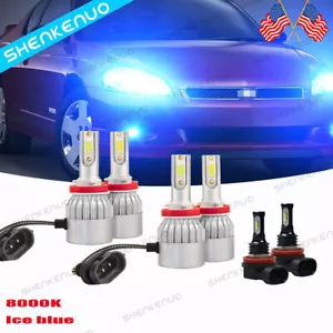For Monte Carlo 2006 2007 8000K Blue LED Headlights Hi/Low Beam Fog Bulbs - Picture 1 of 12