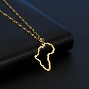 Afrika Kontinent Anhänger Halskette Gold Silber Kontinent Silhouette Kette