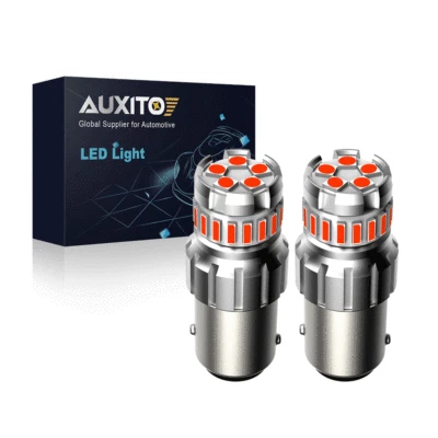 2pcs 1157 LED Bulbs Red Tail Stop Brake Turn Signal Light 2057 2357 7528 BAY15D - Image 1 of 4