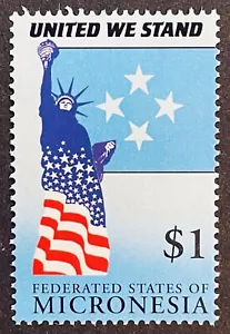MICRONESIA UNITED WE STAND 911 MEMORIAL SINGLE STAMP 2002 MNH STATUE OF LIBERTY - Picture 1 of 1