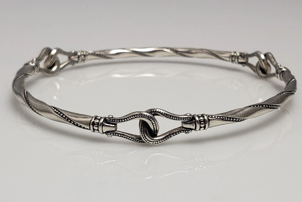 Scott Kay Equestrian Sterling Silver Bangle Bracelet 8" - Image 1 of 4