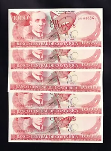 F.C. COSTA RICA, LOT 5 UNITS 1000 COLONES 2005, S/C (UNC), P.264f. - Picture 1 of 2