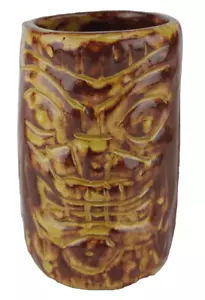 Tazza Tiki Vintage Trader Vic's Hawaii Polinesiana Marrone Giallo Smalto SPEDIZIONE GRATUITA - Foto 1 di 13