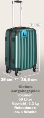 L Grün koffer Koffer Hartschale Baseline Urlaub Reisen - Bild 1 von 4