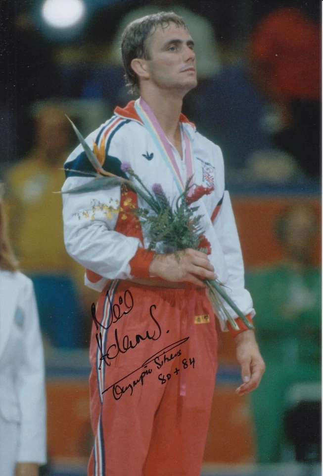 NEIL ADAMS HAND SIGNED 12X8 PHOTO OLYMPICS AUTOGRAPH LOS ANGELES 1984 5 - Image 1 of 1