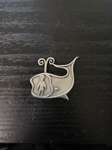 Vintage 1990s James Avery RETIRED Jonah And The Whale Sterling Silver Pin Brooch