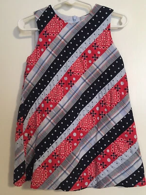 Vestido 4 de Julio Patchwork Talbots Niños Bebé-Niño Pequeño Niñas 100% Algodón Talla 24M Foto 1 de 3