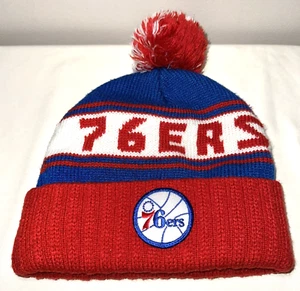 Philadelphia 76ers Winter Strick Mütze Beanie Bommel Bündchen NBA Basketball Patch Reebok - Bild 1 von 8