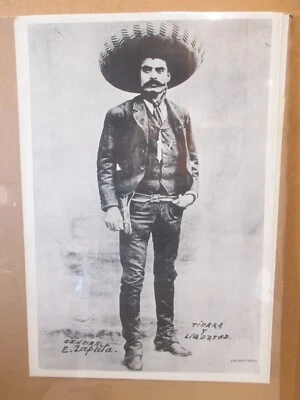 Cartel General Zapata Vintage Años 70 Bandera Mexicana México Orgullo Marrón 22194 Foto 1 de 4