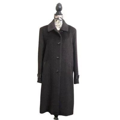 Abrigo largo de invierno Dale Dressin bebé llama y lana negro para mujer talla 12 Foto 1 de 4