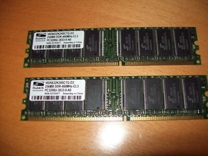 2 X PROMOS 256Mb DDR400 PC3200 CL3 DIMM - Photo 1/1