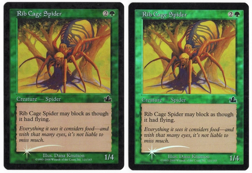 Rib Cage Spider x2 2x 2000 Prophecy FOIL Green Common Creature MTG NM AZ1 - Image 1 of 1