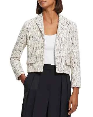 Theory Cotton Blend Cropped Long Sleeve Jacket MSRP $425 Size 10 # 4A 950 NEW - Image 1 of 4