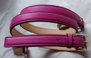 NUEVO Auténtico KATE SPADE Correa Bandolera de Cuero de 2 Tonos_Rosa/Tostado con Herrajes Dorados - Imagen 1 de 2