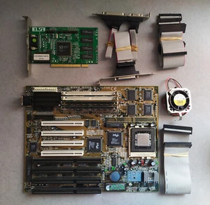 Motherboard NewTech 430VX + Pentium 200 + 32MB + S3 2MB +... - Photo 1/3