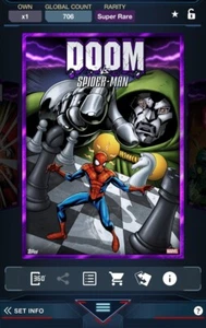 Topps Marvel Collect 2024 Doom Versus Purple Chrome- Doctor Doom vs. Spider- Man - Picture 1 of 2