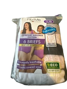 Fit for Me by Fruit of the Loom Women's Plus Size Brief Underwear, 6 Pack , New - Picture 1 of 2