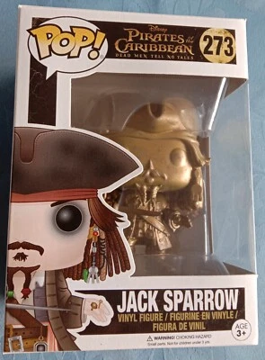 Jack Sparrow #273 GOLD/Sepia Funko Pop Vinyl Figure *Rare* + protector Disney - image 1 of 4