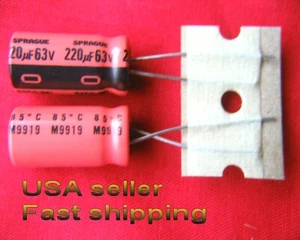 4 pcs  -  220uf 63v  electrolytic capacitors Sprague - Picture 1 of 1