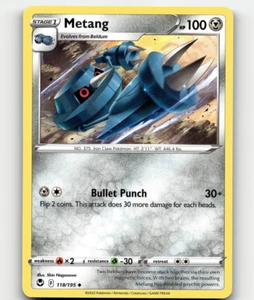 Pokemon Metang 118/195 Silver Tempest NM/M - Picture 1 of 1