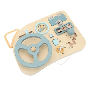 Early Education Wooden Steering Wheel Fine Motor Skills & Interactive Dashboard - Imagen 1 de 19