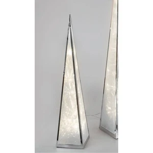 LED Deko Pyramide STARS H. 60cm 11x11cm silber Metall Formano W24 - Bild 1 von 2