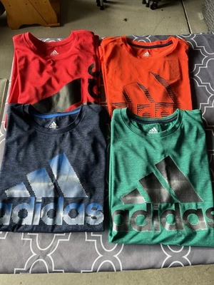 Lot Of 4 Boys Adidas Short Sleeve Shirts 14/16 Large Logo Classic NWT - Image 1 of 4