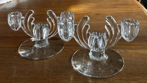 HEISEY CRYSTALOLITH KERZENSTÄNDER PAAR EDLES GLAS ART DECO 30er VINTAGE - Bild 1 von 16