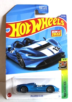 Hot Wheels 2022 HW Exotics 6/10 McLaren Elva #203/250 Blue - New - Image 1 of 2