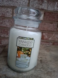 Yankee Candle White 22oz LG New London Christmas Tea Free🆓️🎁W/Purch.👀Details - Picture 1 of 12
