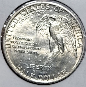 1925 Stone Mountain Commemorative Half Dollar 90% Silver High Grade Nice Coin - Picture 1 of 5