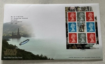 GB QEII 2017 Star Wars Prestige Machin Pane Royal Mail FDC K-250 Tallents House - Image 1 of 4
