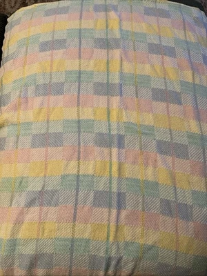 Manta de bebé tejida de algodón Beacon de colección pastel a cuadros bloque cuadrado 46x 36 hecha en EE. UU. Foto 1 de 4