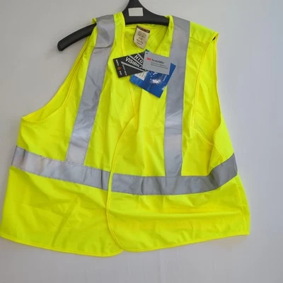 North End Hi Vis Safety Vest Mens L/XL Yellow 3M Scotchlite X-Back ANSI Class 2 - Image 1 of 4