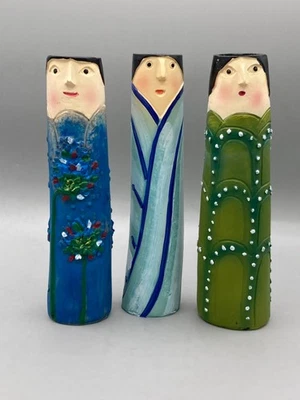 Juego de 3 candelabros jarrón Boho Fun People de resina Foto 1 de 4